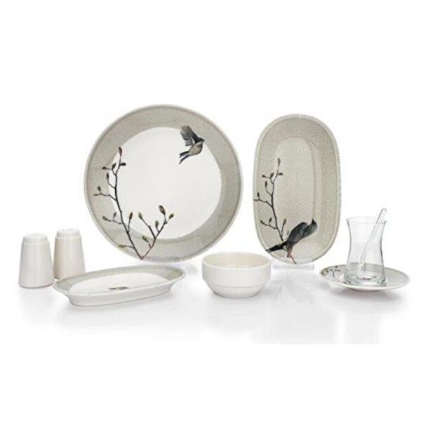 Schafer Charlotte 6 Kişilik 32 Parça Gri Porselen Kahvaltı Takımı 1S0835-02001-GRI01