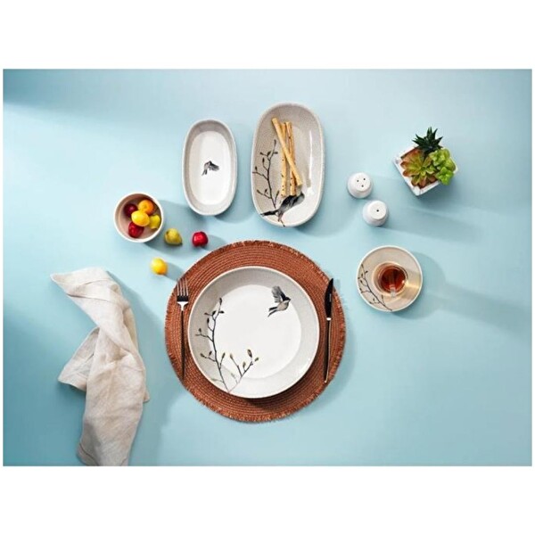 Schafer Charlotte 6 Kişilik 32 Parça Gri Porselen Kahvaltı Takımı 1S0835-02001-GRI01