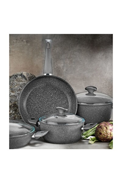 Aryıldız Granit 7 Parça Italy Grey Tencere Takımı