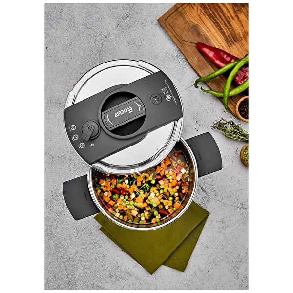 Amboss Enio Matik 22 CM 4 L Paslanmaz Çelik Düdüklü Tencere ENI-8668