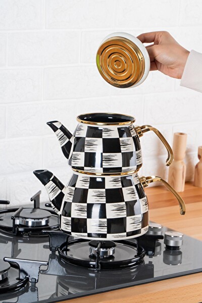 Qualita King Doroty Dama Dekor Emaye Çaydanlık Takımı XAP-06375/6