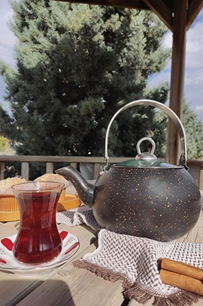 DigitHome Granit Kamp Ve Mutfak Çay Bitki Çayı Demliği 1,5 Lt Siyah - 152.2.07.020 C1-1-281