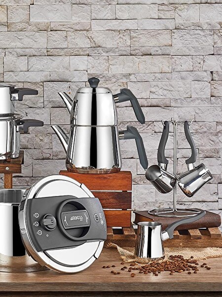 Amboss Enio 18 Parça Paslanmaz Çelik Tencere Çeyiz Seti