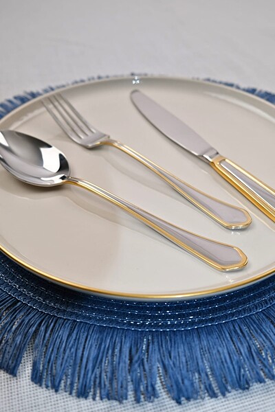 Lugga Mira 6 Kişilik 18 Parça Gold Yemek Çatal Kaşık Bıçak Takımı