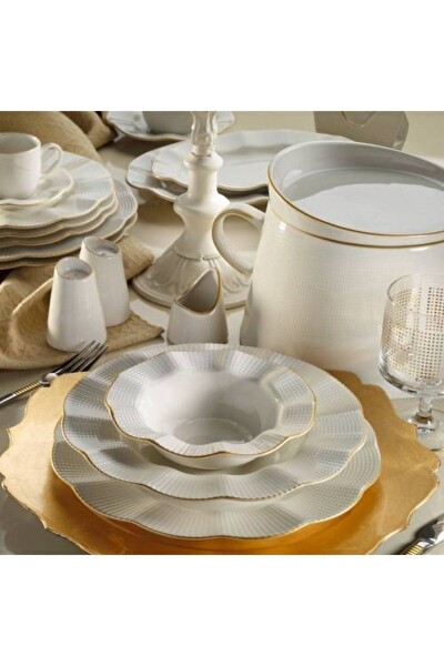 Kütahya Porselen 83 Parça 12 Kişilik Krem Mat Milenda Yemek Takımı