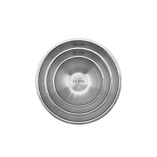 Amboss Paslanmaz Çelik Çok Kullanışlı 3'lü Karıştırma Kabı