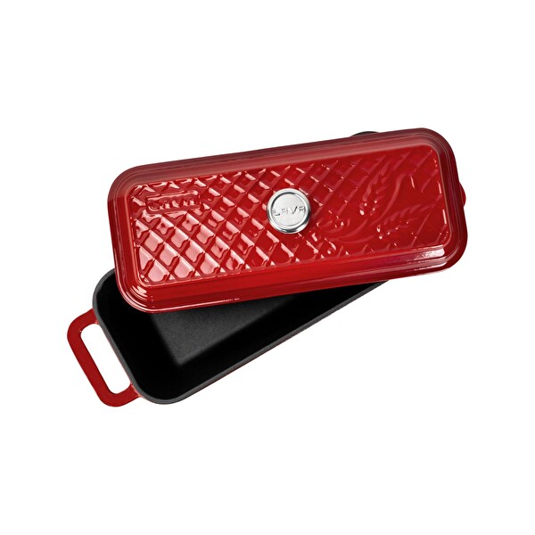 Lava Terrine Serisi 11x31 CM Döküm Kırmızı Ekmek Tenceresi LV P EK 1231 R