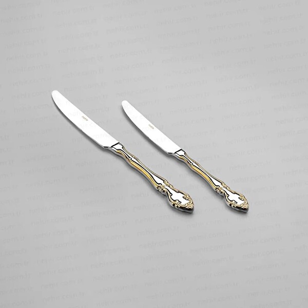 Nehir Adriana Altın Sade 12 Kişilik 84 Parça Kutulu Çatal Kaşık Bıçak Takımı