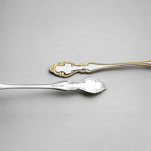 Nehir Adriana Altın Sade 12 Kişilik 84 Parça Kutulu Çatal Kaşık Bıçak Takımı