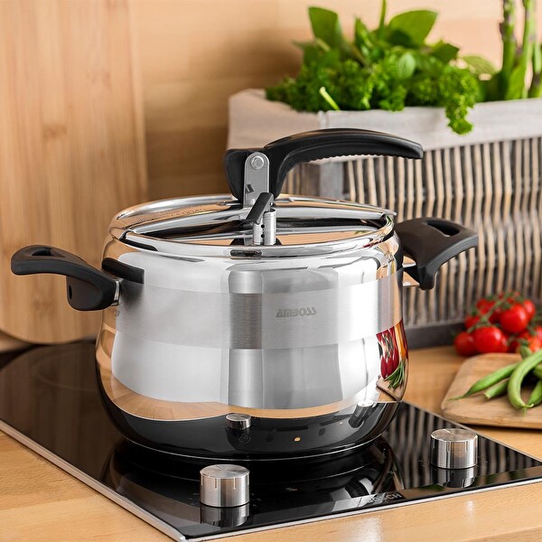 Amboss Amber 12 L Klasik Siyah Düdüklü Tencere AMB-4530