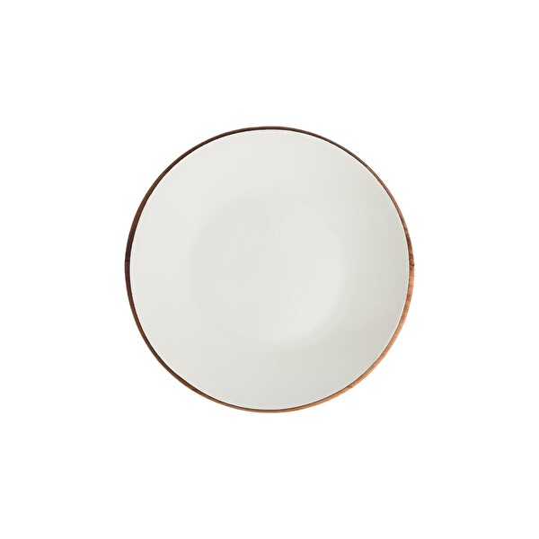 Lava Döküm İç Sable 21 CM Yuvarlak Servis Tabağı ve Kayın Servis Ahşabı LV Y TB 21 SB K4 MAT BL