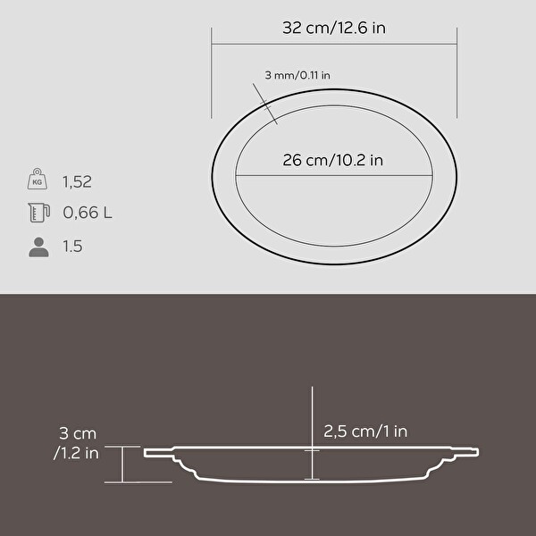 Lava Döküm 32x23 CM Oval Döner - Kebap Tabağı LV ECO O DNR 3223