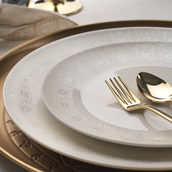 Schafer Melina 24 Parça Gri Porselen Yemek Takımı