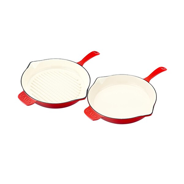 Lava Döküm 2X Edition Serisi Özel Koleksiyon Döküm Demir Tava Seti Kırmızı LV SES 28 K2 1-R