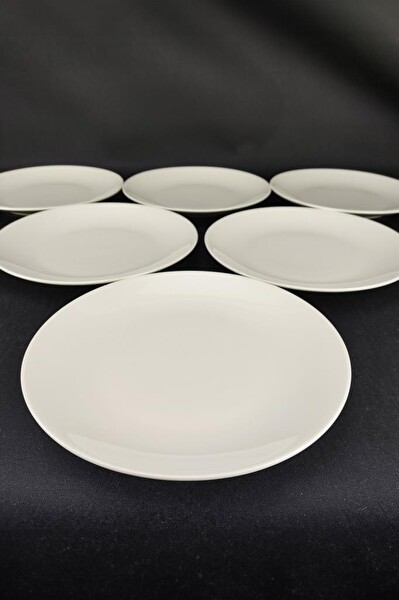 DigitHome 6'lı Deniz Form Porselen Servis Tabağı Seti 24 Cm Krem – TL4034835 C320.225