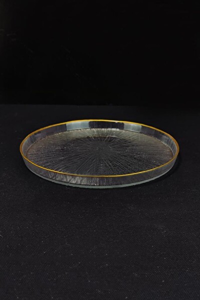 DigitHome Rexy 6'lı Cam Pasta Tabağı 21 Cm Gold Rim - 16578 C320.045