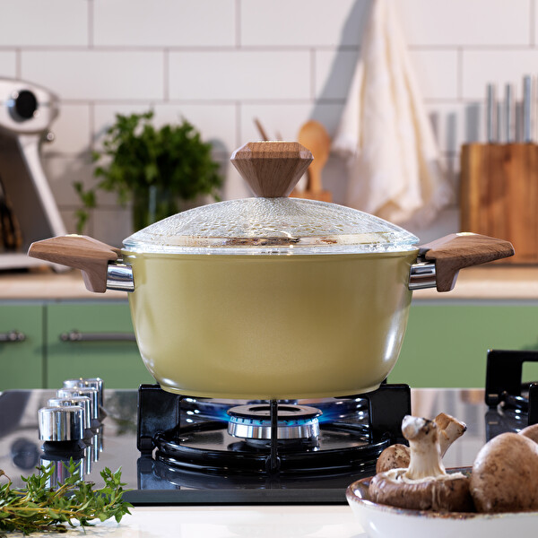 Schafer Fiesta Seramik Derin Tencere 24 CM Yeşil 1S2037-21001-YSL02