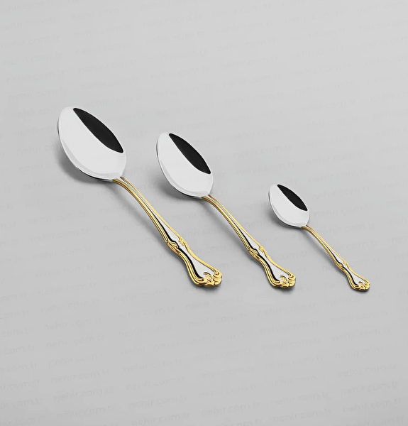 Nehir Lalezar Altın 30 Parça Çatal Kaşık Takımı