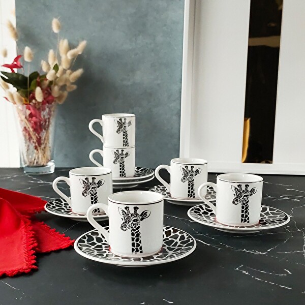 Regna Home Harmony Zürafa 6 Kişilik Kahve Fincan Takımı HBF-12-KFT-ZUR