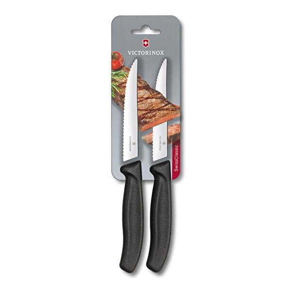 Blisterli Biftek Bıçak Set 2 Parça Siyah