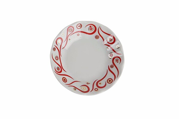 Porland Yakamoz Kırmızı Porselen Çay Tabağı 11 CM