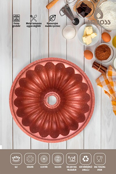 Amboss Alya Döküm Kek Kalıbı Yanmaz Yapışmaz - Pink 26 CM