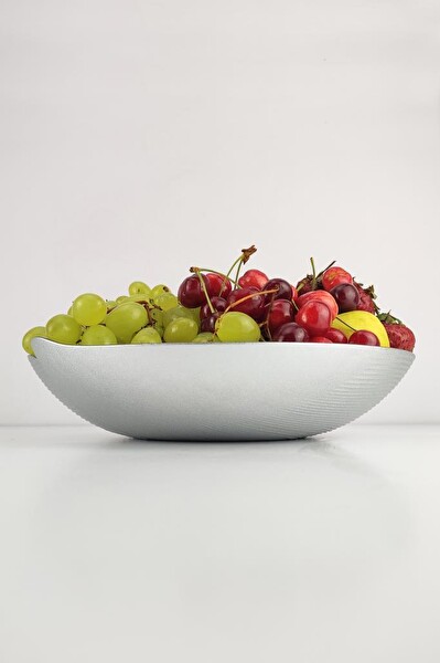 DigitHome Gobi Cam Salata Servis Kasesi Meyvelik Sunumluk 30 CM Gümüş – AKC933 C320.045
