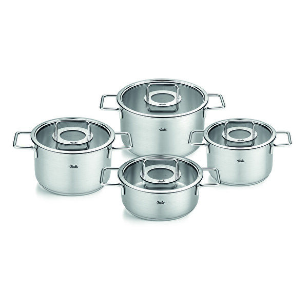 Fissler Pure Collection 8 Parça Cam Kapak Çelik Tencere Seti