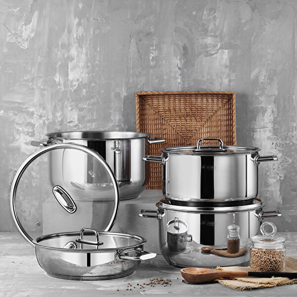 Colombus 8 Parça Çelik Tencere Seti