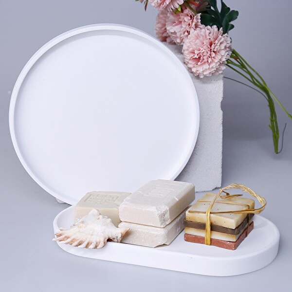 By Selim Victoria Yuvarlak Tepsi Beyaz 126BYZ11RS