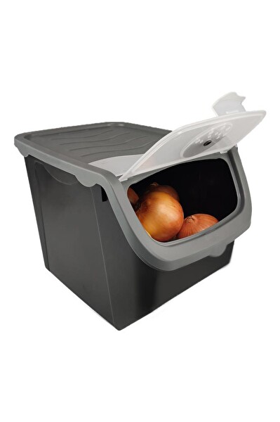 DigitHome Coral 2'li Soğan Patates Saklama Kabı 12 Litre - Gri C320.037