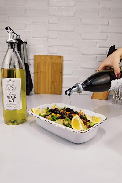 DigitHome Lombardino Vetro 2'li Zeytinyağı ve Sıvıyağ Şişesi Yağdanlık 1000 Ml SH-003