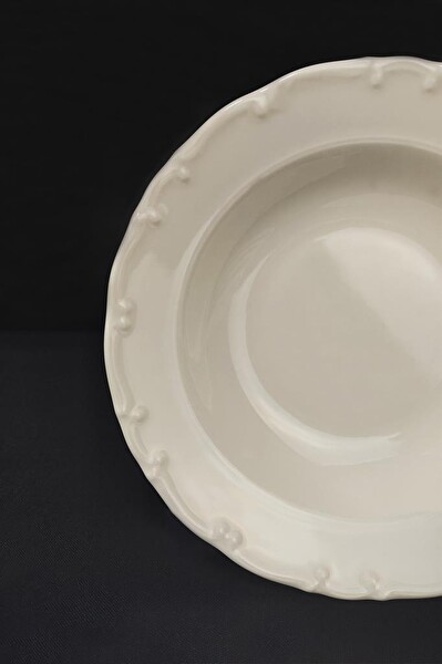 DigitHome Liana 6'lı Porselen Çukur Tabak 21 Cm Krem – TL4035641 C320.003