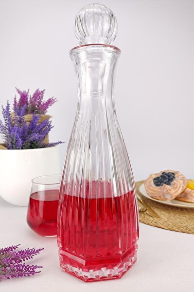 DigitHome Linea Cam Kapaklı Su ve Meşrubat Sürahisi Karaf Şişe 750 Ml - LN.KIR.011.00.000 C1-1-288