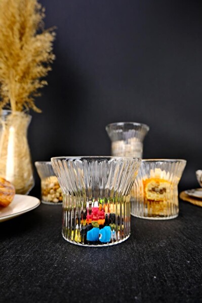 DigitHome 6'lı Cam Çerezlik Dondurmalık ve Kase Sunum Seti 280 Ml - 04176 C1-1-154