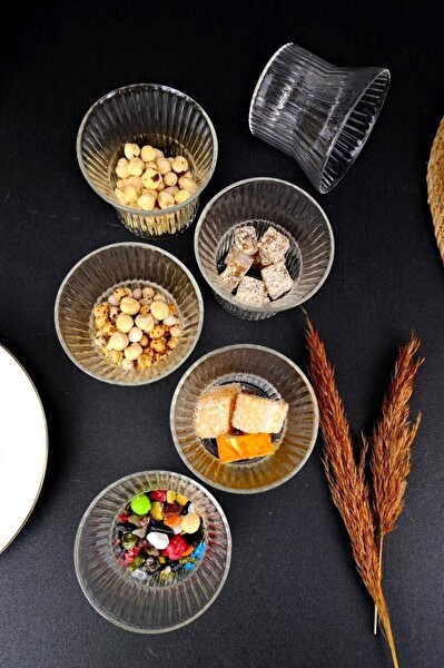 DigitHome 6'lı Cam Çerezlik Dondurmalık ve Kase Sunum Seti 280 Ml - 04176 C1-1-154