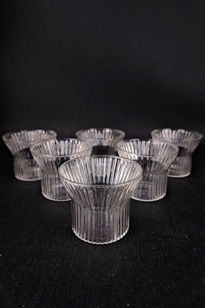 DigitHome 6'lı Cam Çerezlik Dondurmalık ve Kase Sunum Seti 280 Ml - 04176 C1-1-154