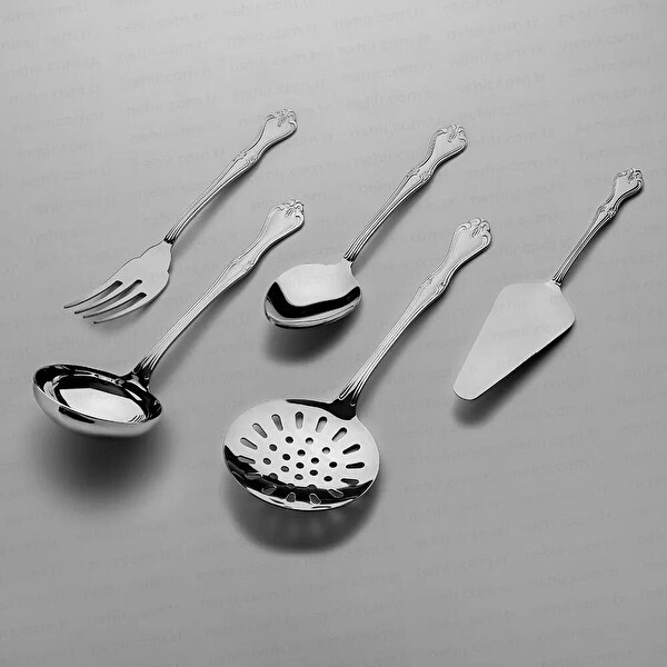 Nehir Lalezar Sade 5 Parça Çelik Servis Takımı