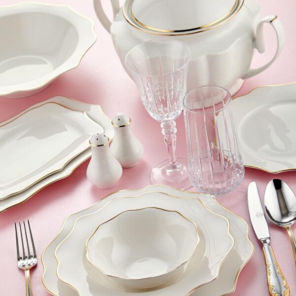 Royal London Diana Gold 60 Parça Porselen Yemek Takımı RL01-109