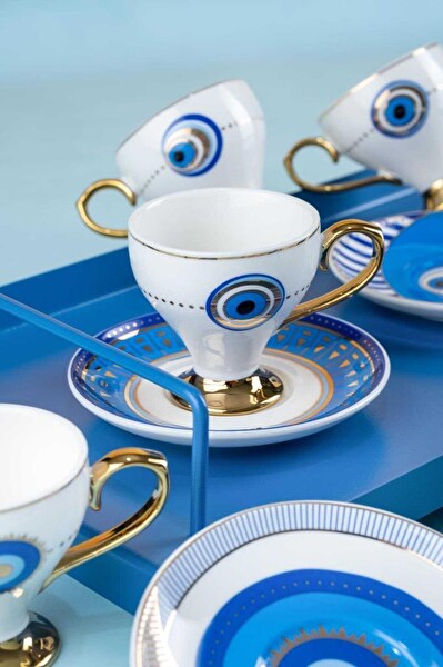 Acar KAI-21-0172 Goldfinch 6 Kişilik Kahve Fincanı Takımı