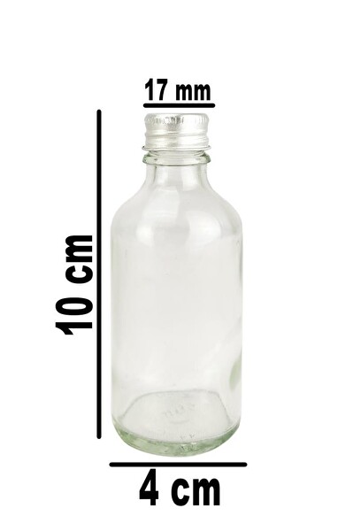 DigitHome 6'lı 50 ML Gümüş Metal Kapaklı Cam Zencefil Shot Şişesi Söz Nişan Hediyelik Kolonya Şişesi C1-1-149