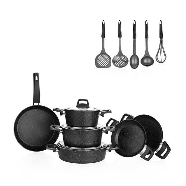 Schafer Black Stone Tencere Seti 14 Parça-Siyah 1S0450-22005-SIY02