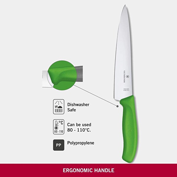 Victorinox 19 CM Yeşil Doğrama Bıçağı 6.8006.19L4B