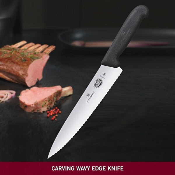 Victorinox 22 CM Tırtıklı Dilimleme Şef Bıçağı Siyah 5.2033.22