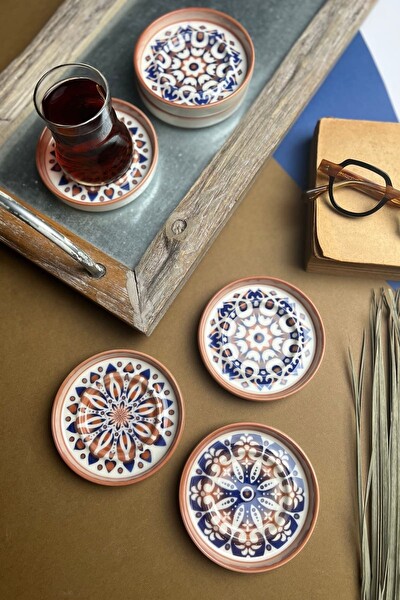 Tabak Evi Stoneware Mozaik Red Sefa 6 lı Çay Tabağı 10cm