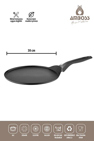 Amboss ASTEN 7 Parça Orion Siyah Tencere Seti - 26 CM Krep Tava ve 18 CM Kuvars Sahan