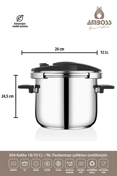 Amboss Enio Plus 12 L Matik Düdüklü Tencere