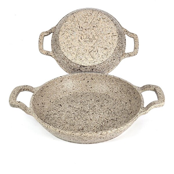 OMS 3729 Döküm Granit 2 Parça Kapaksız Sahan Set 18-20 CM Kumbeji