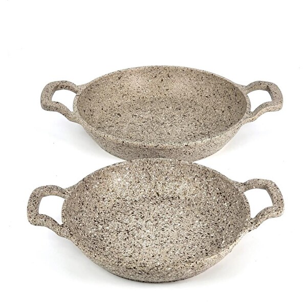 OMS 3729 Döküm Granit 2 Parça Kapaksız Sahan Set 18-20 CM Kumbeji