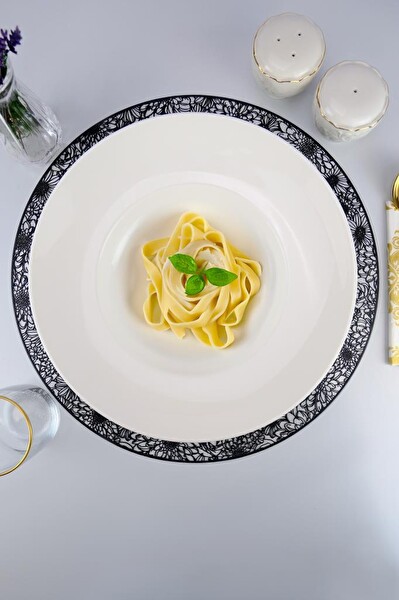 DigitHome Bone Porselen Spagetti Makarna Tabağı 30 CM Beyaz – ES 30
